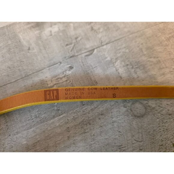 Vintage Gap Yellow Genuine Cow Leather Skinny Belt Women S  New - Picture 5 of 8